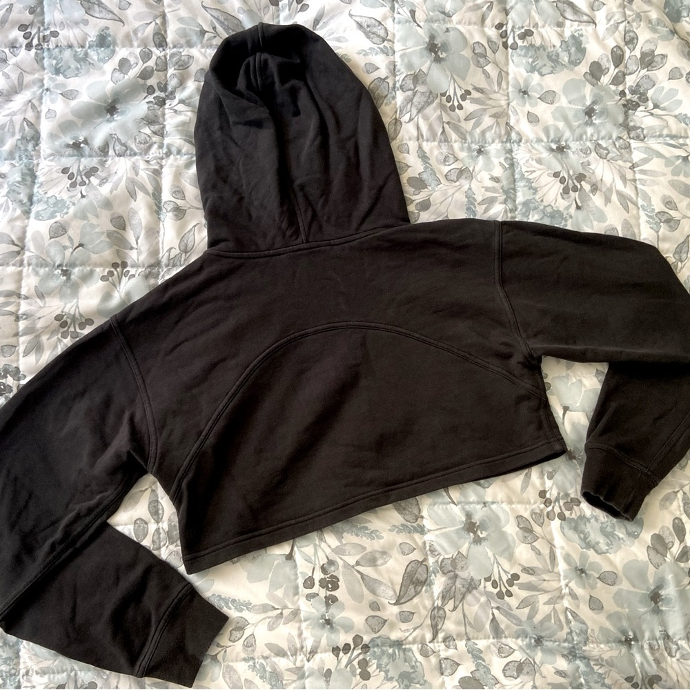 Lululemon All Yours Cropped Hoodie in Black - Picture 4 of 10